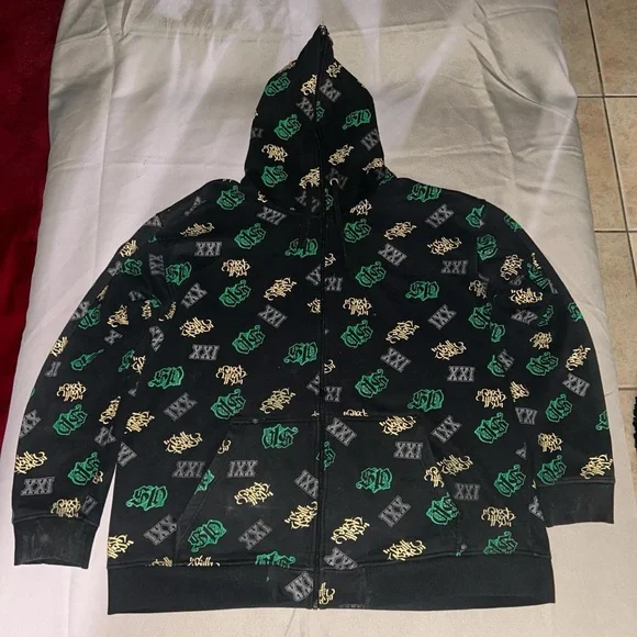 Rare Y2K 00s SouthPole All Over Print Full Zip Hoodie - Picture 1 of 5